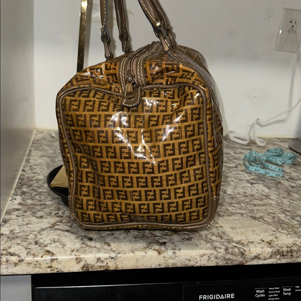 Fendi Tan and Brown Monogram Handbag PRE-OWNED. PROJECT BAG. - Picture 4 of 17